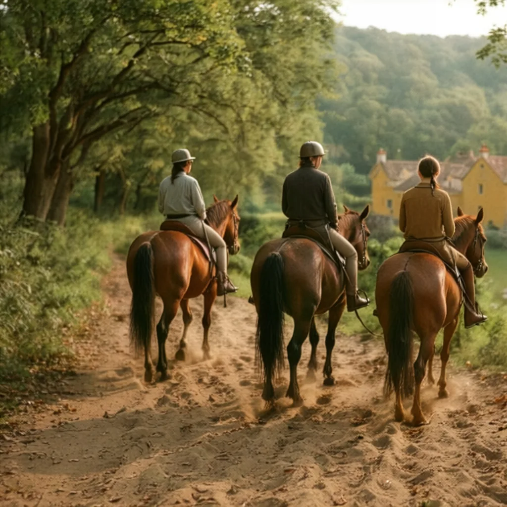 Balade à cheval en Dordogne, autour de Beaumontois en Périgord