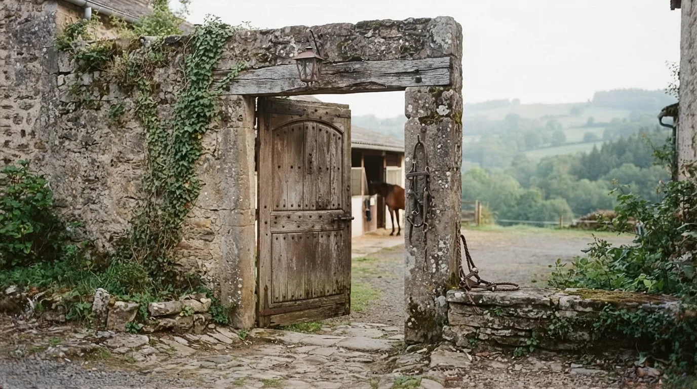 Entrée du Écuries de Brandalou, centre équestre à Beaumontois en Périgord