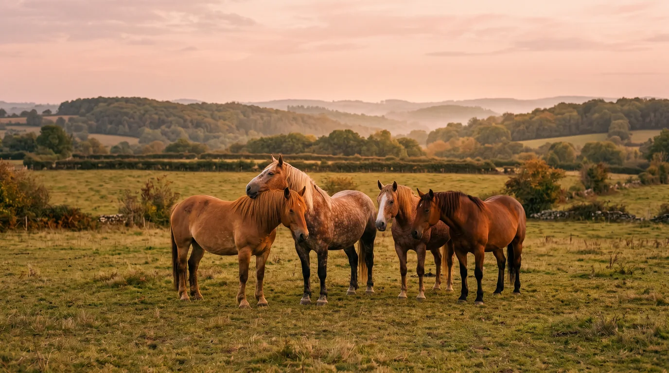 Les chevaux du Écuries de Brandalou en liberté, Dordogne